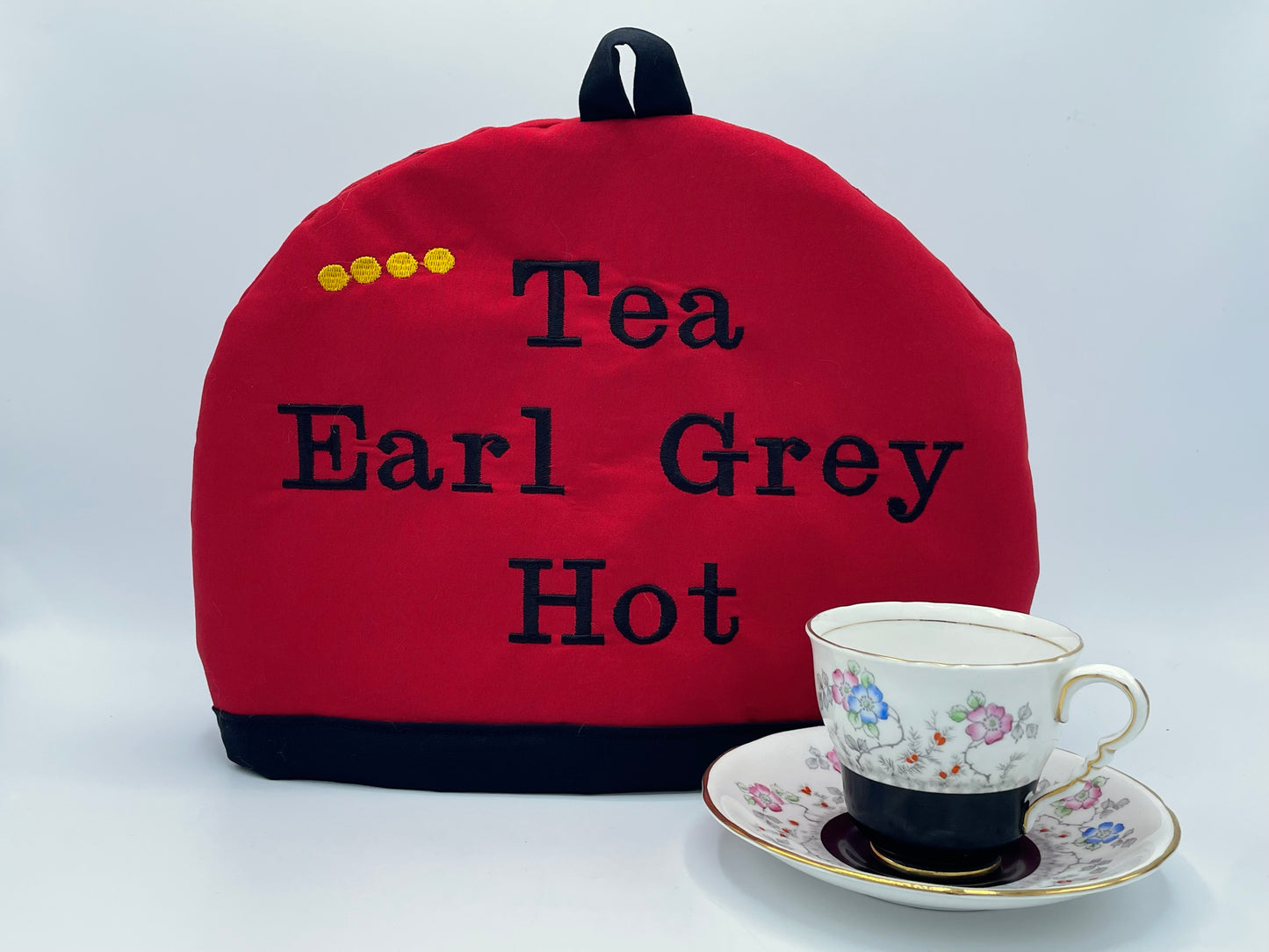 Jean Luc Quote Embroidered Tea Cozy