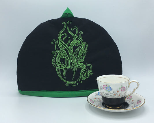 Cthulhu Cup Embroidered Tea Cozy