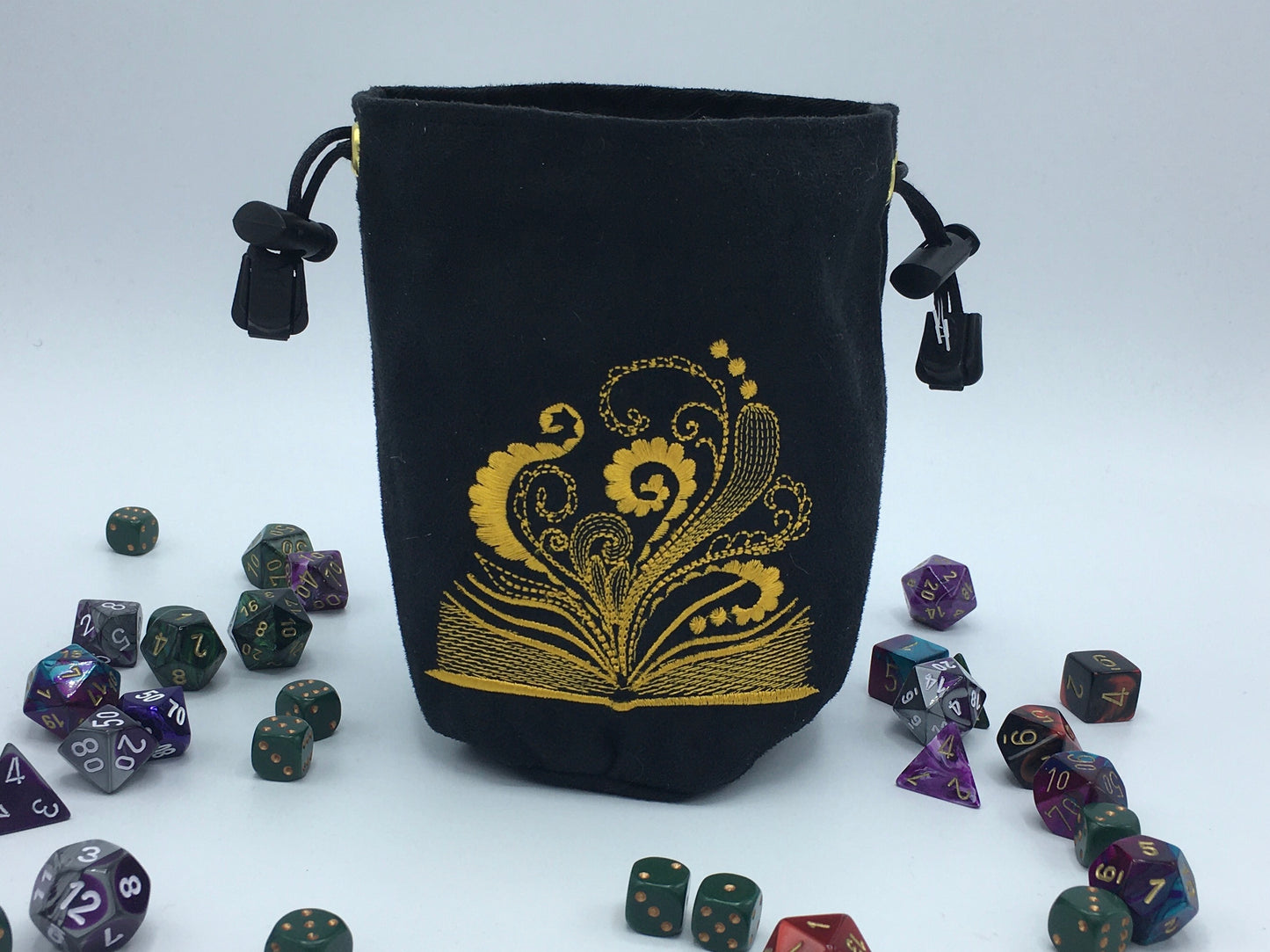 Magic Book Embroidered Dice Bag
