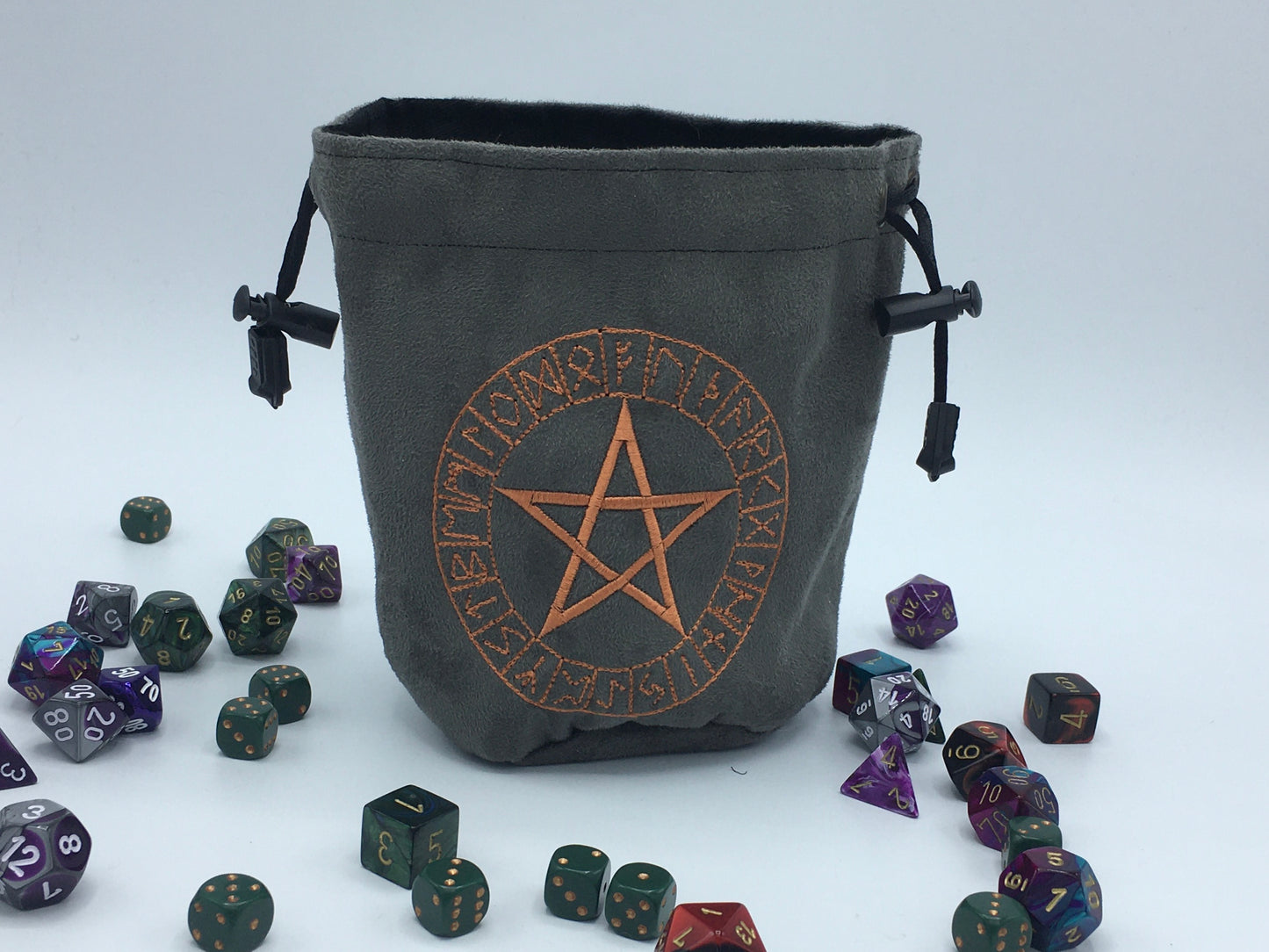 Pentacle Runes Embroidered Rune Bag