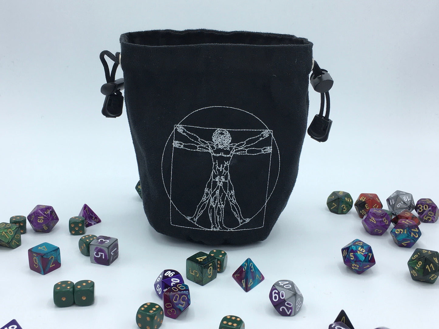 Vitruvian Man Embroidered Dice Bag
