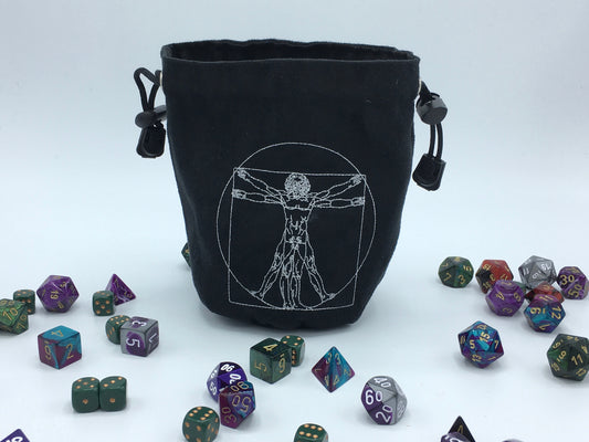 Vitruvian Man Embroidered Dice Bag