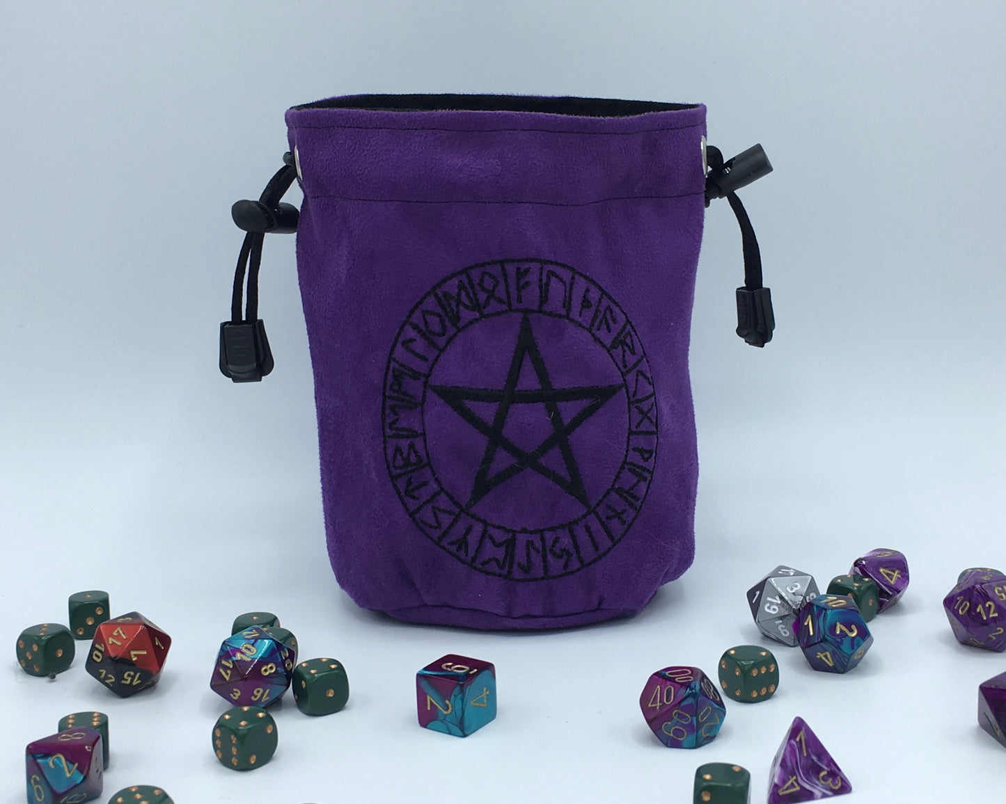 Pentacle Runes Embroidered Rune Bag