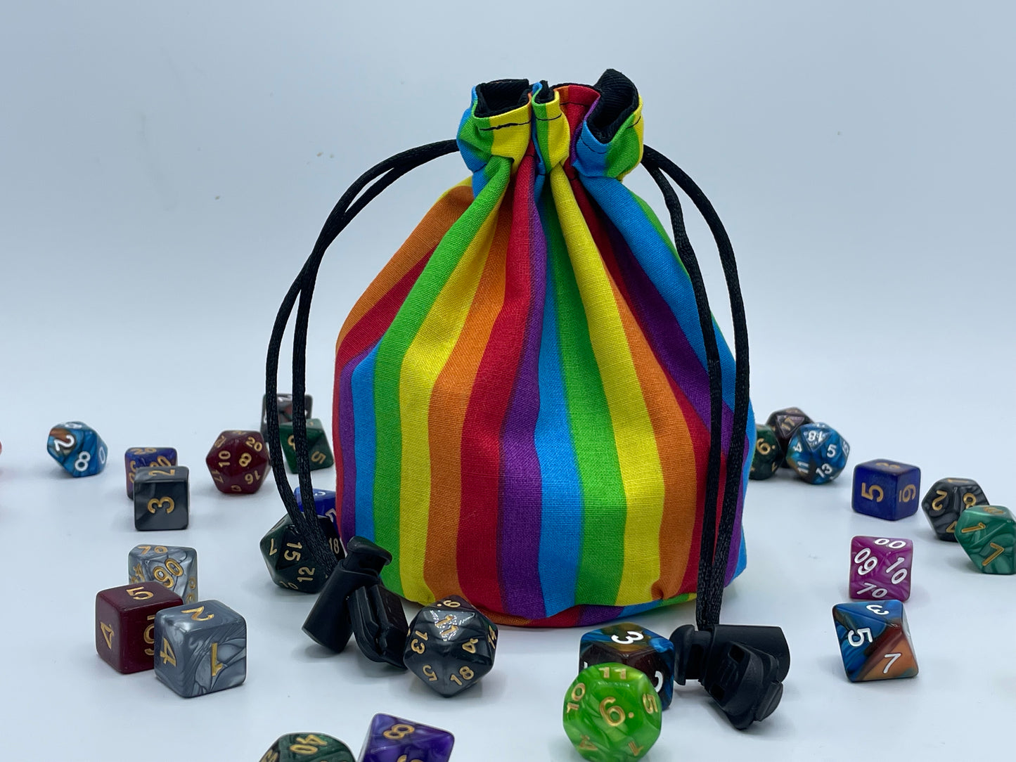 Rainbow Stripes Dice Bag