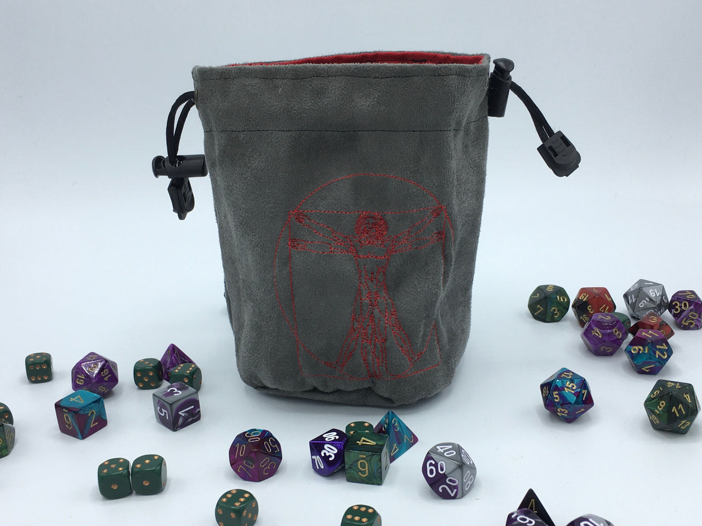 Vitruvian Man Embroidered Dice Bag