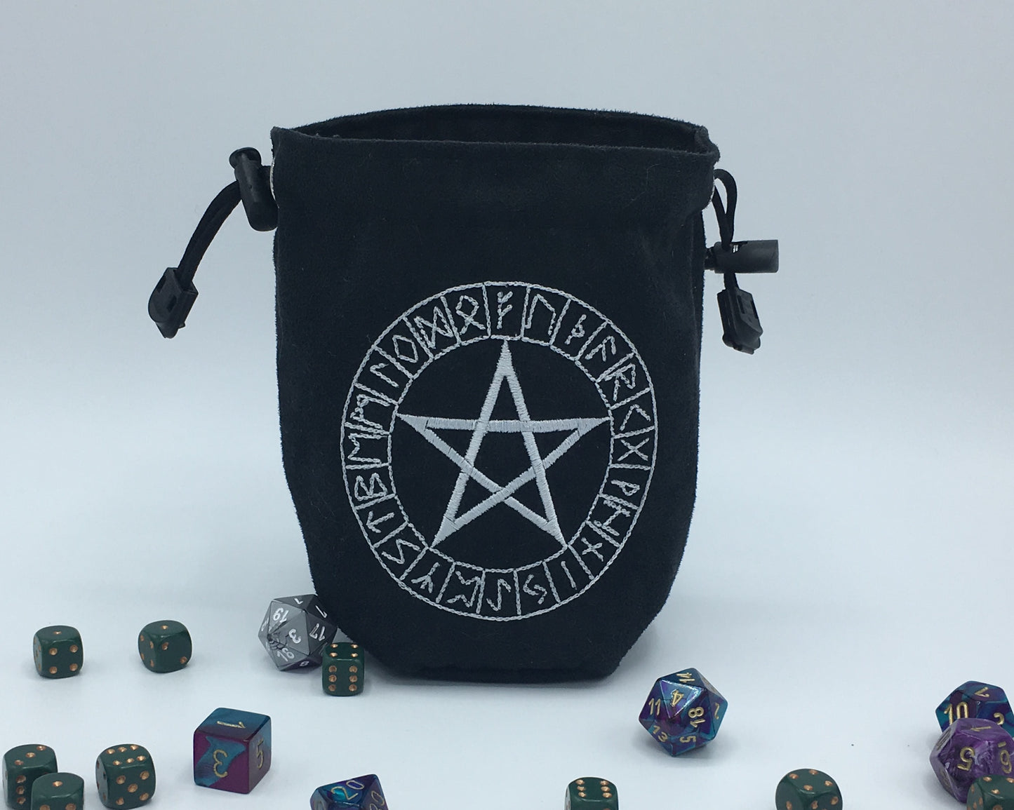 Pentacle Runes Embroidered Rune Bag