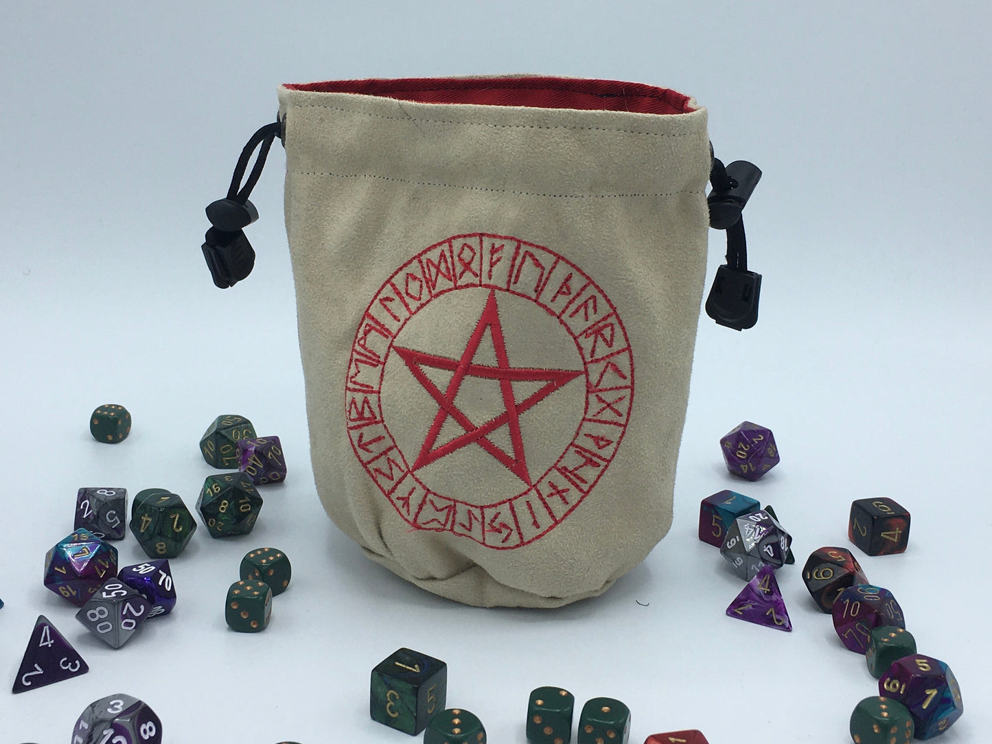 Pentacle Runes Embroidered Rune Bag