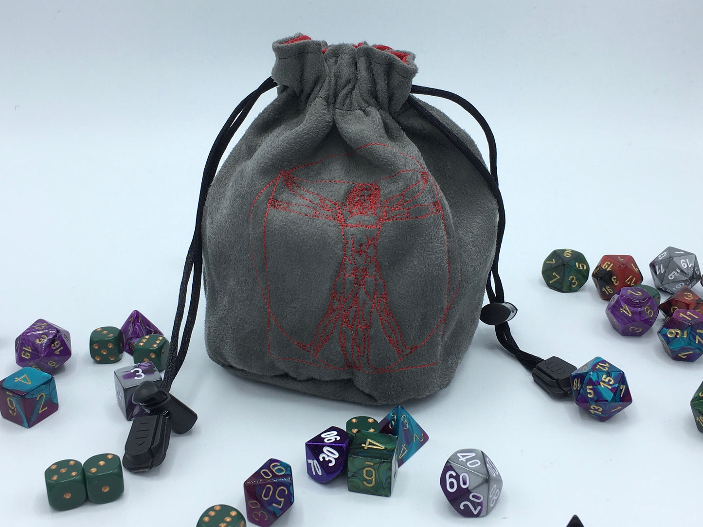 Vitruvian Man Embroidered Dice Bag