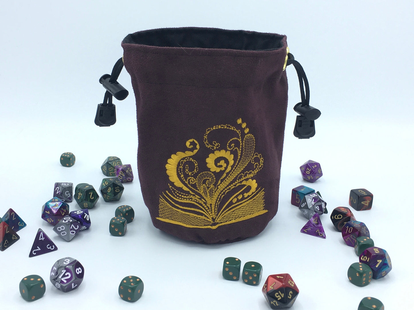 Magic Book Embroidered Dice Bag