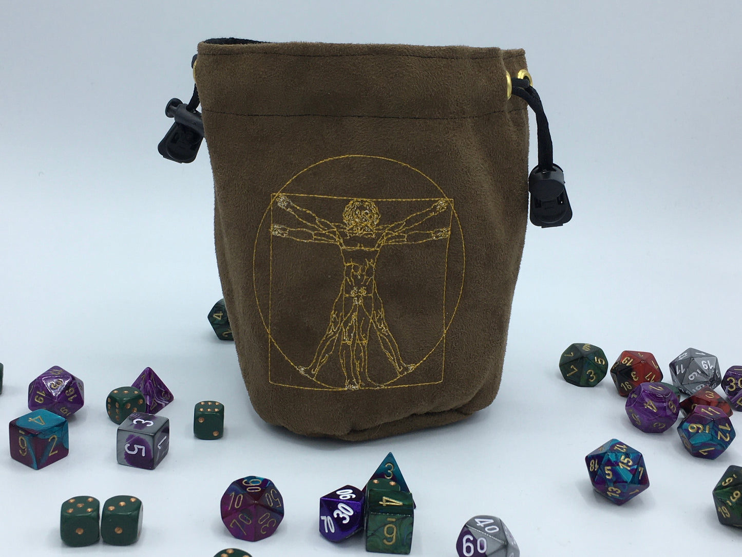 Vitruvian Man Embroidered Dice Bag