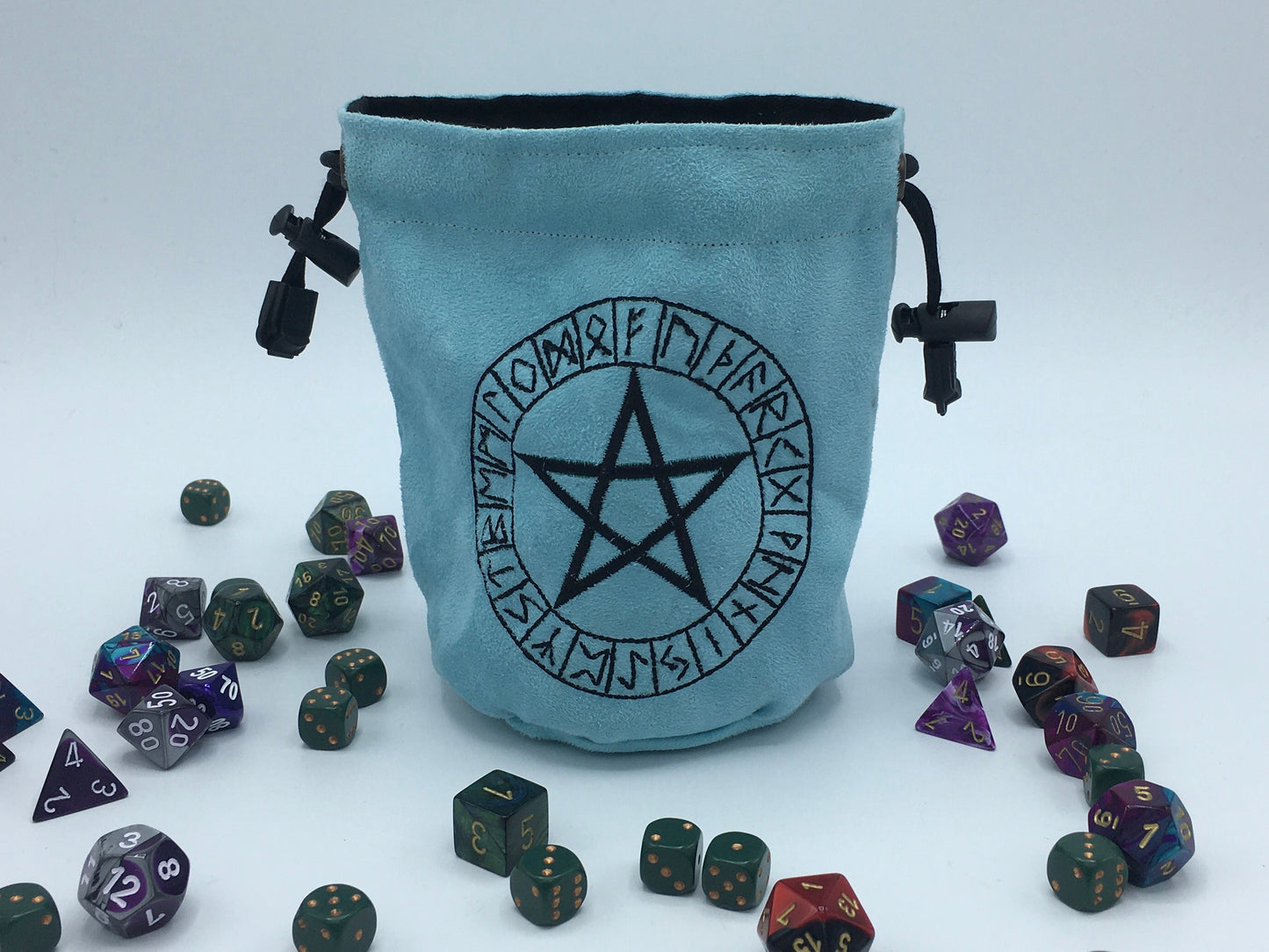 Pentacle Runes Embroidered Rune Bag