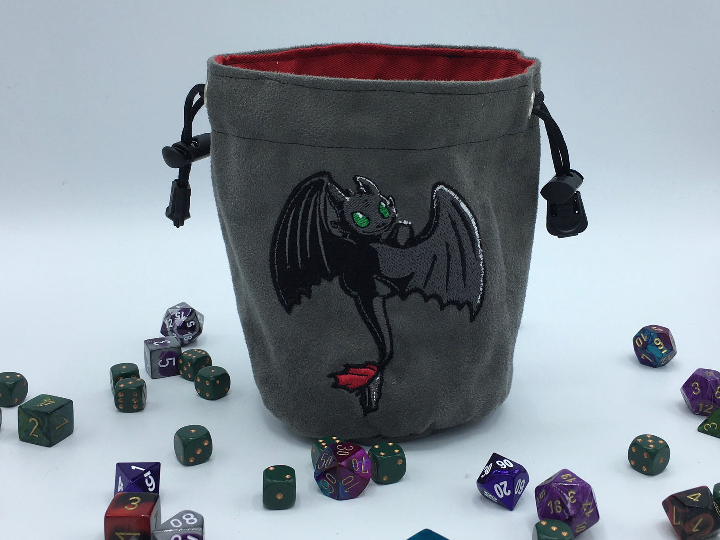 Toothless Embroidered Dice Bag