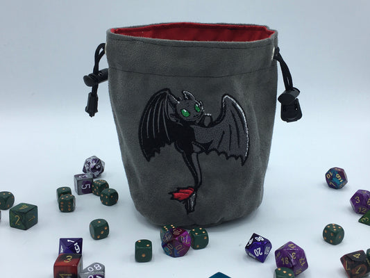 Toothless Embroidered Dice Bag
