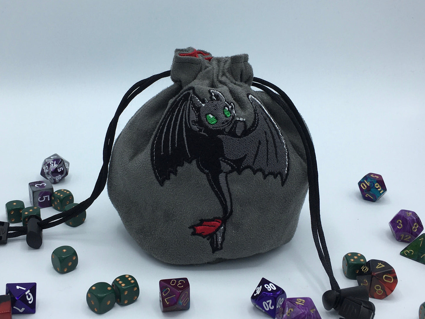 Toothless Embroidered Dice Bag