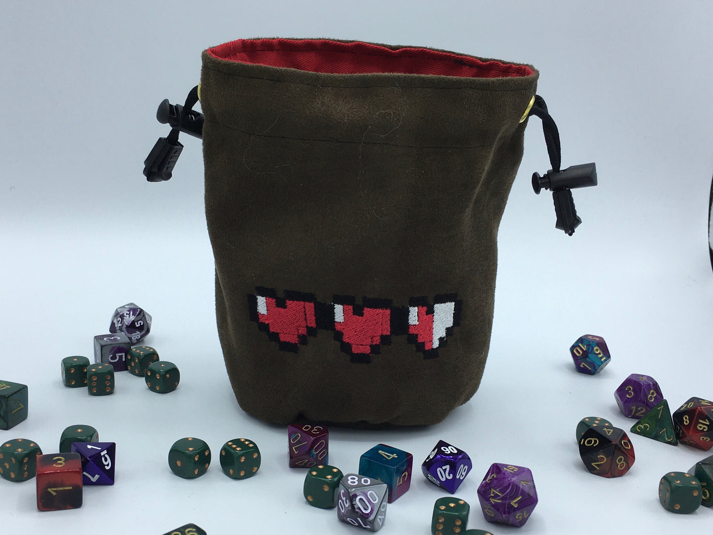 Life Hearts Embroidered Dice Bag