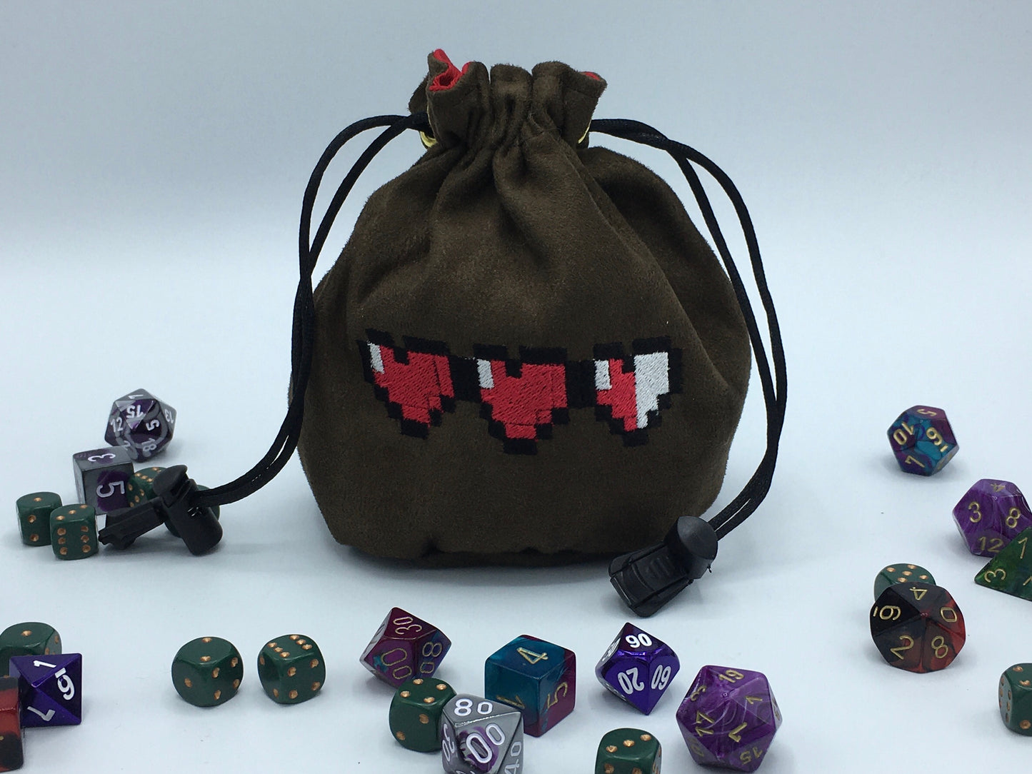Life Hearts Embroidered Dice Bag