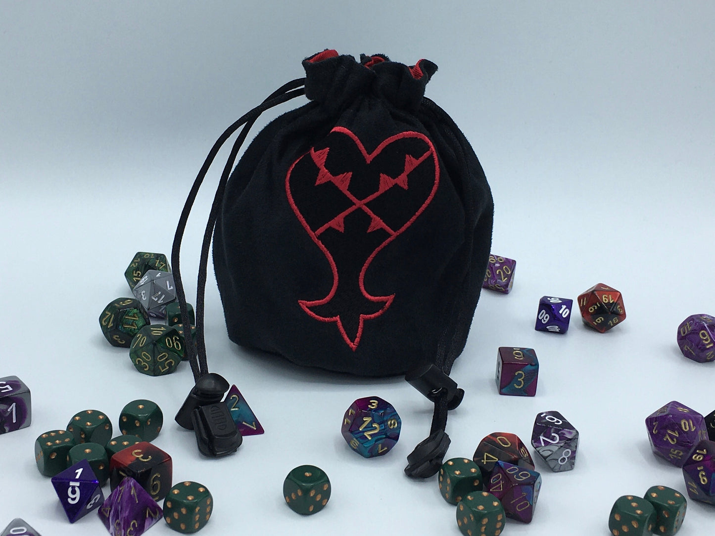 Heartless Embroidered Dice Bag