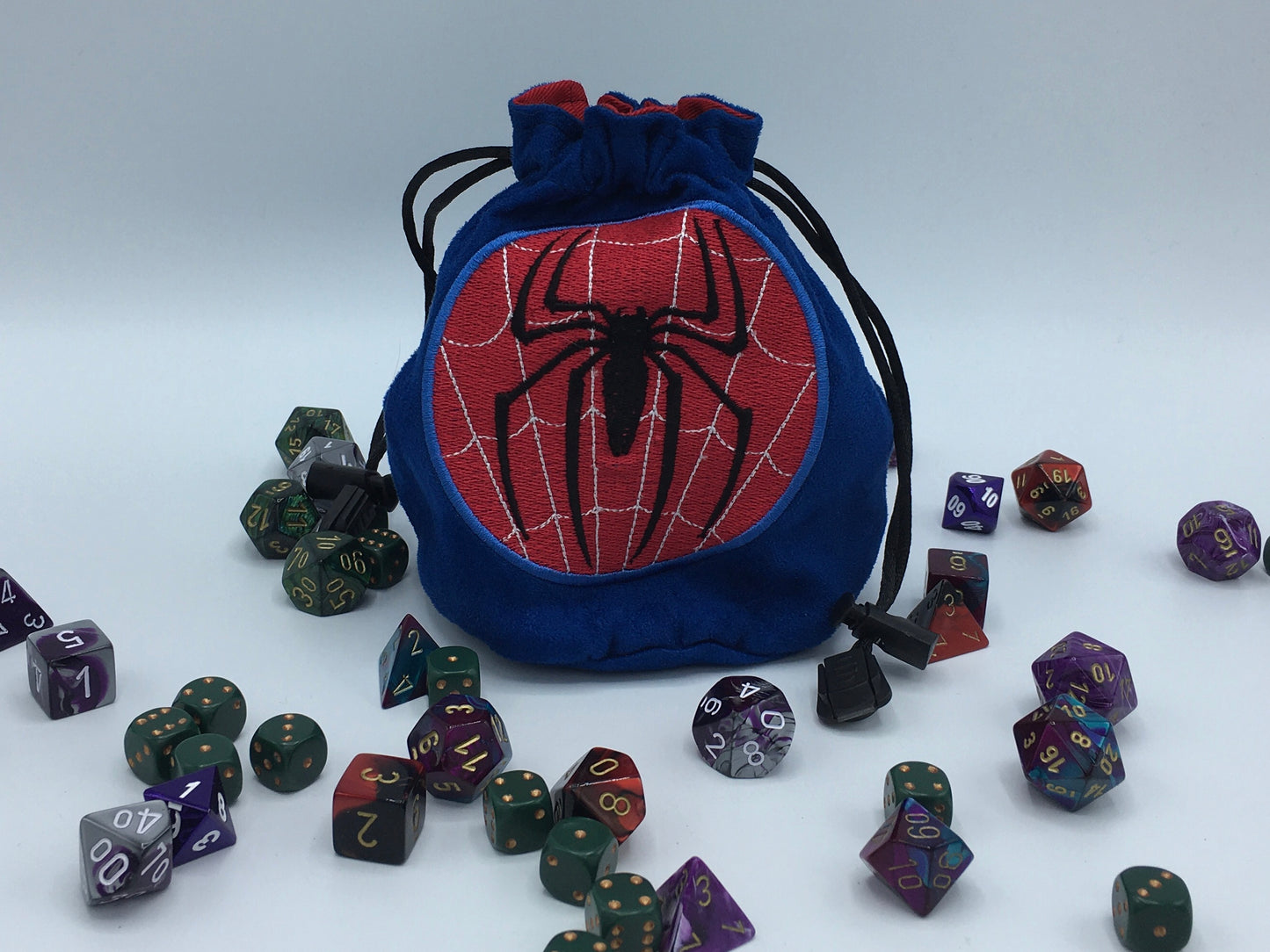 Spider Hero Embroidered Dice Bag